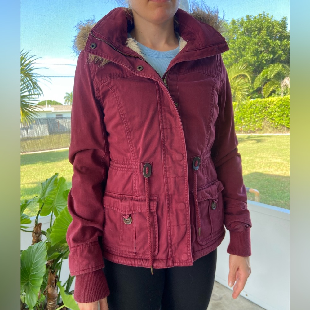 JCP Maroon Winter Jacket size M